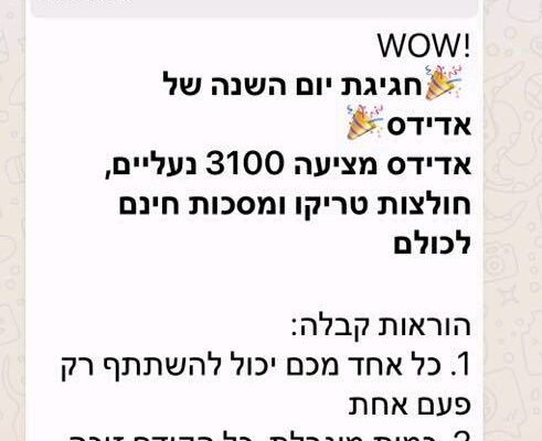 לצערכם אדידס לא תחלק 3,100 זוגות נעליים בחינם!